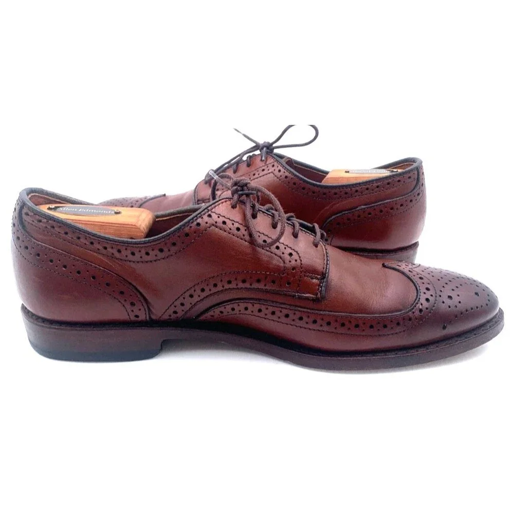 Allen Edmonds Madison Park Wingtip Brogue Derby Shoes Men's Sz 9D Walnut Brown